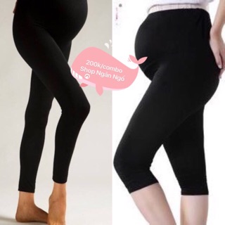 Combo quần legging bầu 1 dài + 1 lửng 