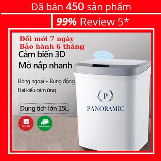 Thùng rác cảm ứng thông minh, cảm biến tự động đóng mở cỡ lớn siêu tiện lợi dùng cho gia đình, văn phòng - Panoramic