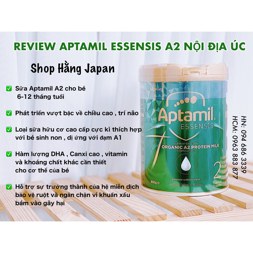 Sữa Aptamil Essensis organic Úc cho bé từ sơ sinh trở lên hộp 900g - hàng nội địa
