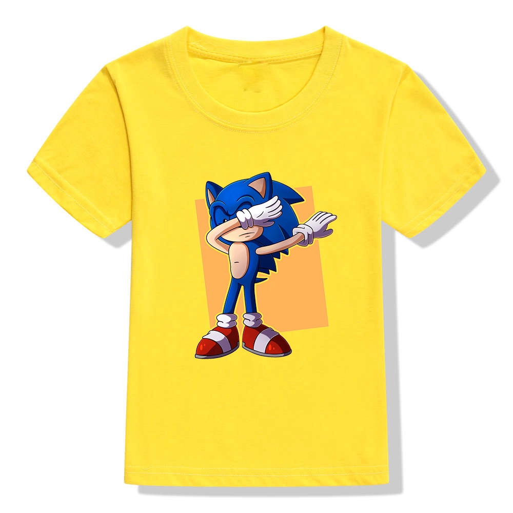 Áo thun ngắn tay in họa tiết hoạt hình Nhím Siêu Tốc Sonic dễ thương cho bé