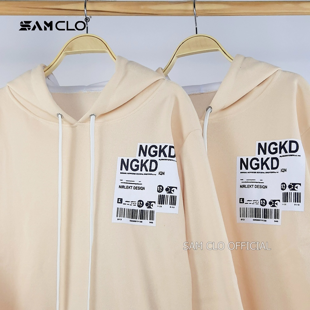 ÁO KHOÁC NỈ nữ SAM CLO freesize hoodie chui có mũ tay dài thu đông dáng unisex in hình TEM BILL NGKD
