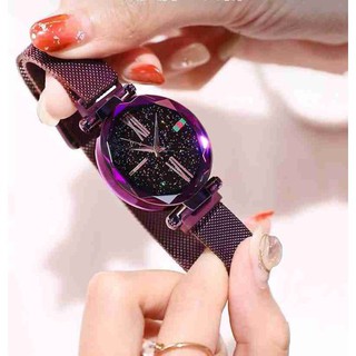 Đồng hồ nữ dây nam châm mặt kính 3D