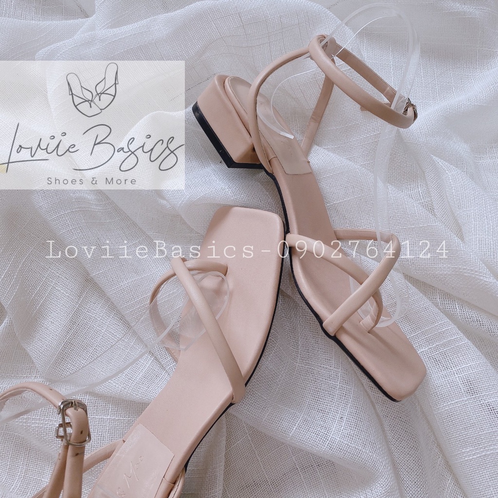 GIÀY SANDAL NỮ LOVIIE BASICS - SANDAL QUAI MẢNH XỎ NGÓN THỜI TRANG - GIÀY QUAI HẬU MŨI VUÔNG ĐẾ BỆT S220304