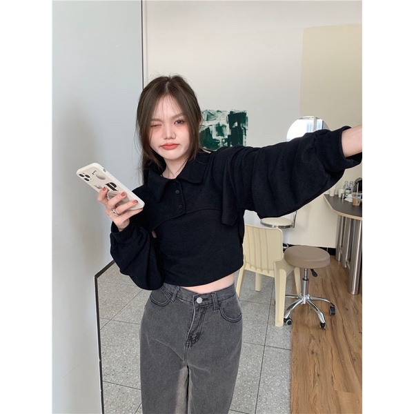 Set 2 món áo croptop petter + áo yếm