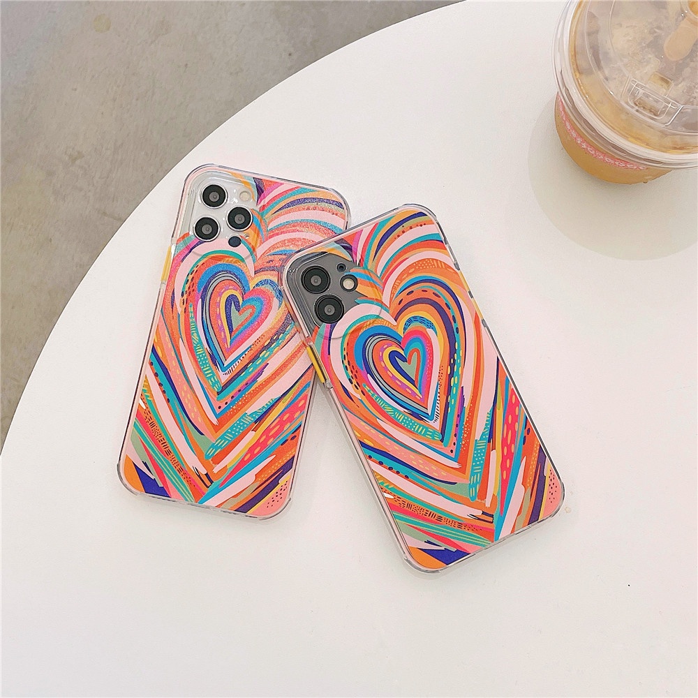 Sang Trọng Ốp Điện Thoại Tpu Chống Sốc Hình Trái Tim Cho Iphone 12pro Max 12mini 11pro Max Xs Max Xr Se 2020 7 8 Plus | BigBuy360 - bigbuy360.vn