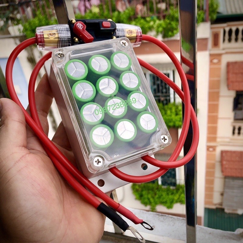 Siêu tụ điện 12V xả 80A SECKAM hỗ trợ khởi động + âm thanh Ô tô