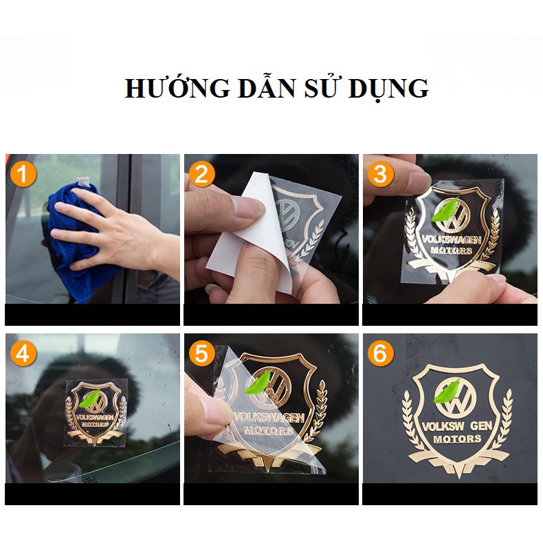 Bộ 2 miếng dán Logo hãng xe trang trí ô tô