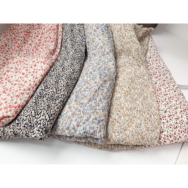 Chân váy hoa nhí Vintage-Chân váy thun lưng