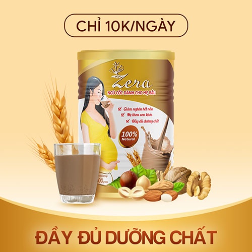 Bột Ngũ Cốc Dinh Dưỡng Dành Cho Mẹ Bầu Zera - Giảm Nghén Hết Nôn - Mẹ Thon Con Khỏe - Đầy Đủ Dưỡng Chất - Tặng Vòng Dâu