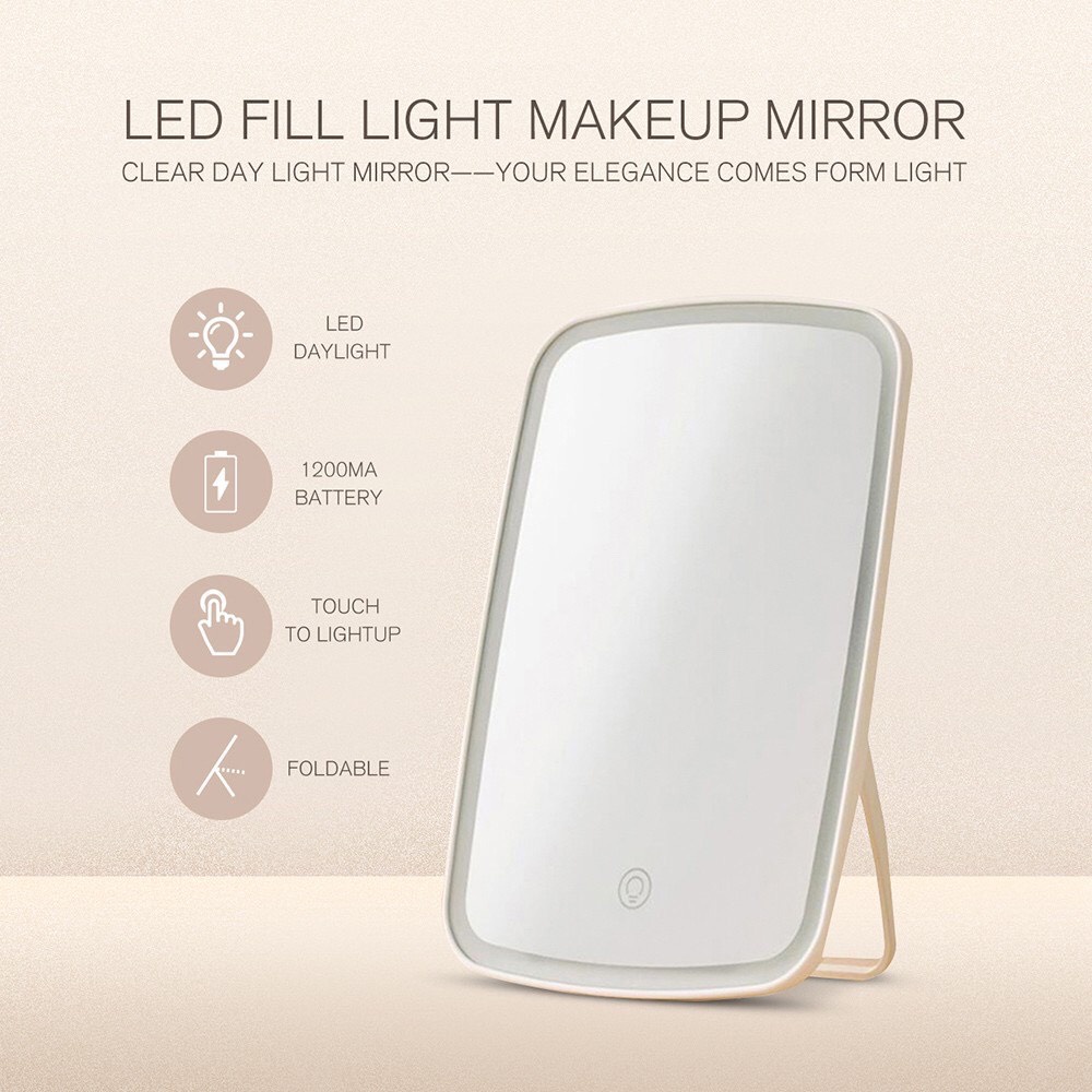 Gương trang điểm - có đèn LED - PIN 1200mah- Xiaomi Jordan Judy - Hàng Chính Hãng