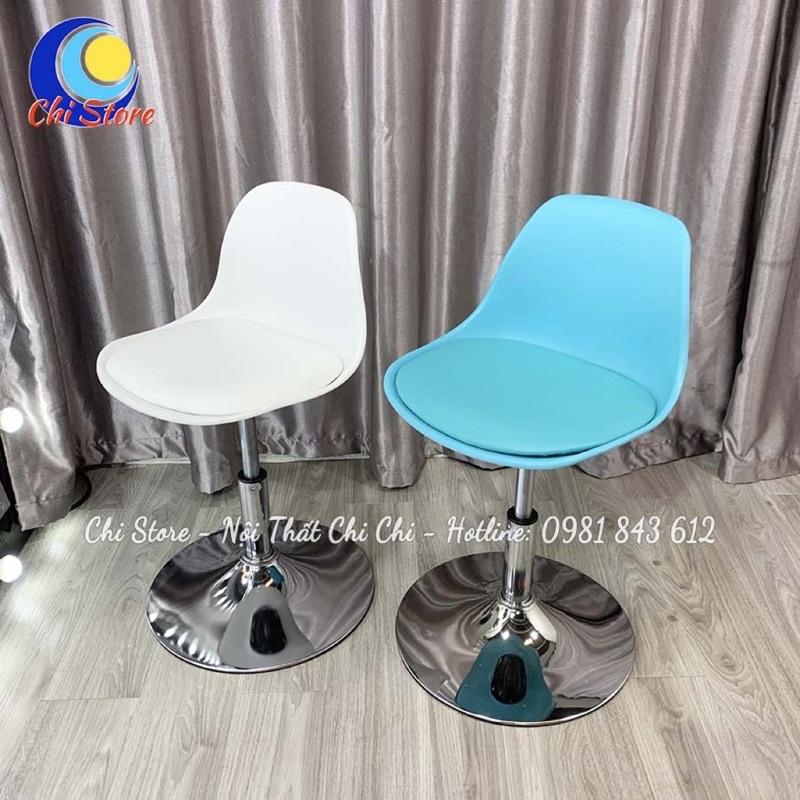 Ghế Xoay Học Sinh Nhựa Da Êm Ái, Ghế Ngồi Bàn Trang Điểm Tuỳ Chỉnh Độ Cao 30-50cm Và Xoay 360 Độ Giá Rẻ Chống Rỉ