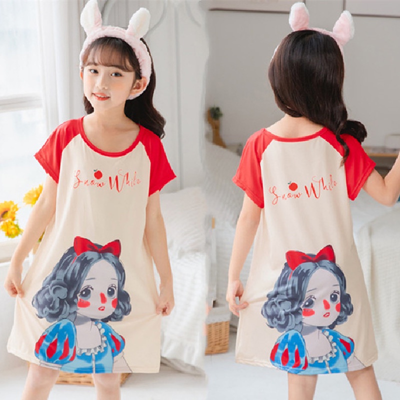 Bộ Đồ Ngủ Ngắn Tay Họa Tiết Hoạt Hình Dành Cho Bé Gái 2022