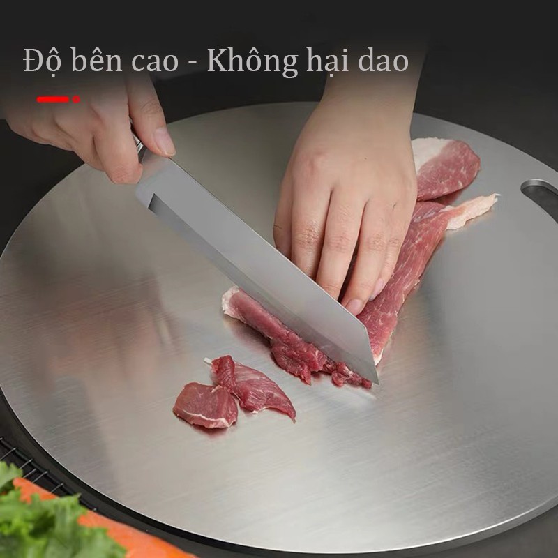 THỚT INOX 3mm SUS 304 TRÒN KHÁNG KHUẨN GIÃ ĐÔNG DỄ DÀNG VỆ SINH CHỐNG RỈ SÉT HB10