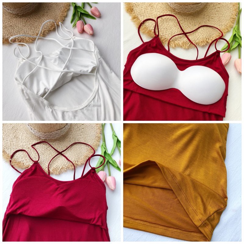 SUXI Áo Hai Dây Kiểu Hàn Quốc Nữ Tính