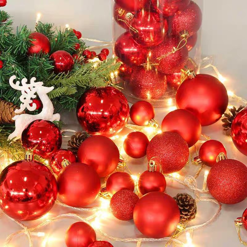 Set 6 trái châu trang trí Noel đủ màu đủ size