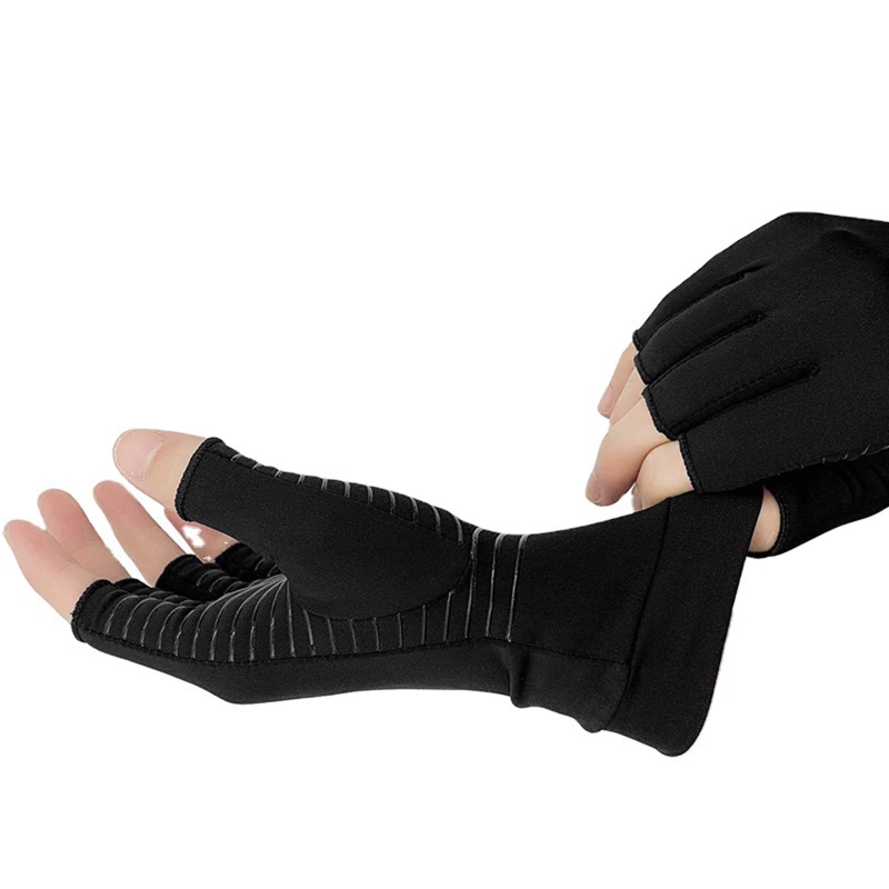 1 Đôi Găng Tay Hở Ngón Bằng Sợi Đồng