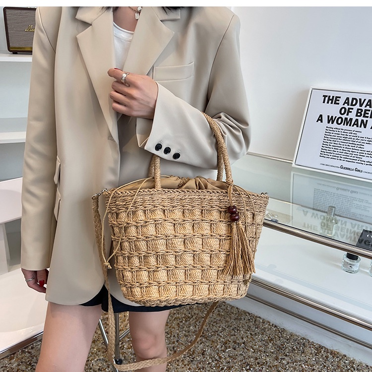 Túi Đeo Vai Đan Rơm Thủ Công Thời Trang Cho Nữ