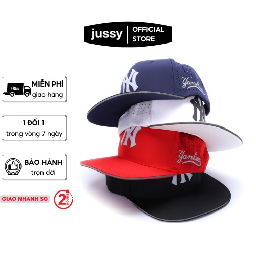 Mũ Snapback N-y Jussy Fashion Thiết Kế Kiểu Nón Lưỡi Trai Nam Đục Lỗ 3d Chất Vải Dù Thoáng Mát Nhiều Màu Hot Trend