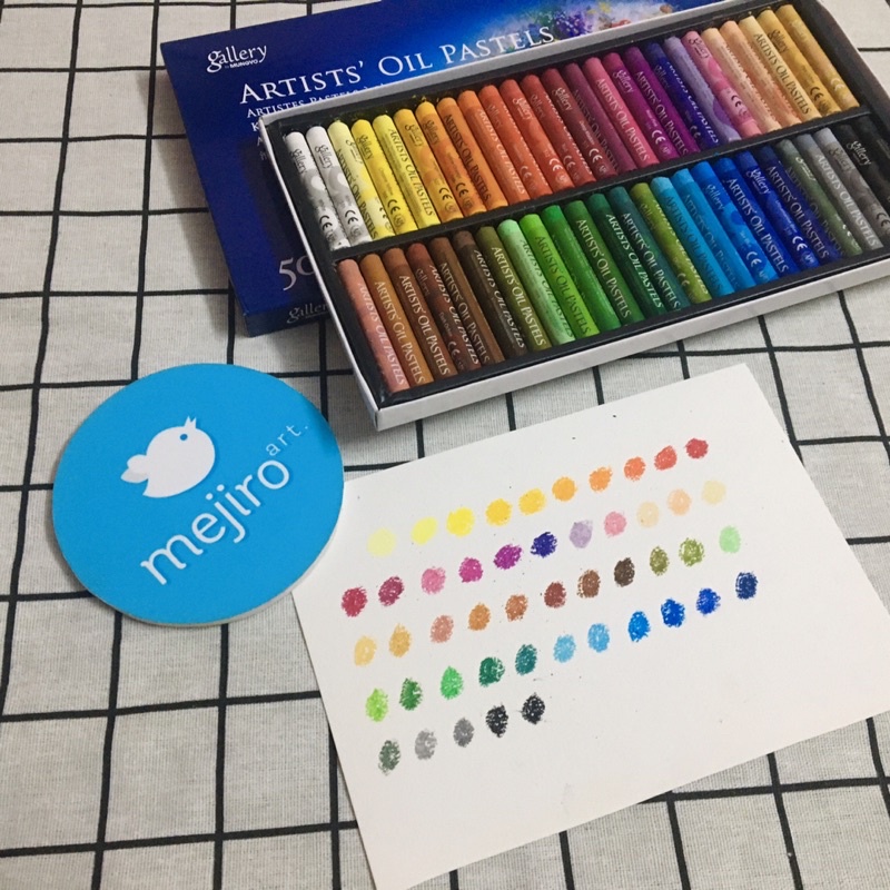 Màu sáp dầu Mungyo Hàn Quốc set 50 màu MOPS - Vẽ tranh vẽ mỹ thuật - Thích hợp vẽ tranh mịn, sketch nhanh