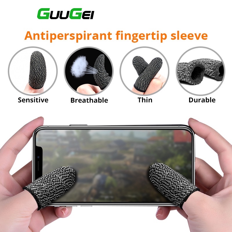Cặp bao ngón tay chơi game Guugei co giãn thoáng khí chống mồ hôi dành cho điện thoại màn hình cảm ứng