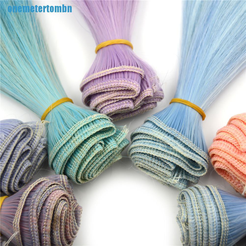 Tóc giả thẳng tự nhiên chịu nhiệt cao cho búp bê BJD/ SD 15cm * 100cm