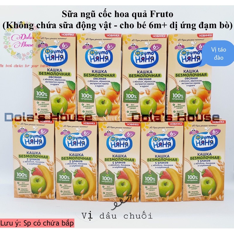 SỮA NGŨ CỐC HOA QUẢ FRUTO (KHÔNG CHỨA SỮA ĐỘNG VẬT - CHO BÉ DỊ ỨNG ĐẠM BÒ 6M+)