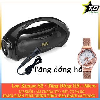 LOA BLUETOOTH KARAOKE KIMISO S2 dòng sách tay di động kèm 1 micro có dây- loa sách tay kimiso s2