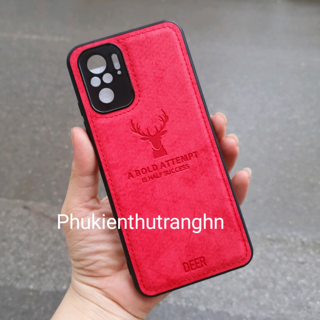 Ốp lưng Xiaomi Redmi Note 10/ Note 10S giả da hươu có gờ bảo vệ camera