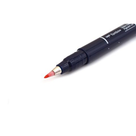 Bút lông đầu cọ viết calligraphy Tombow Fudenosuke – Màu đỏ (Red)