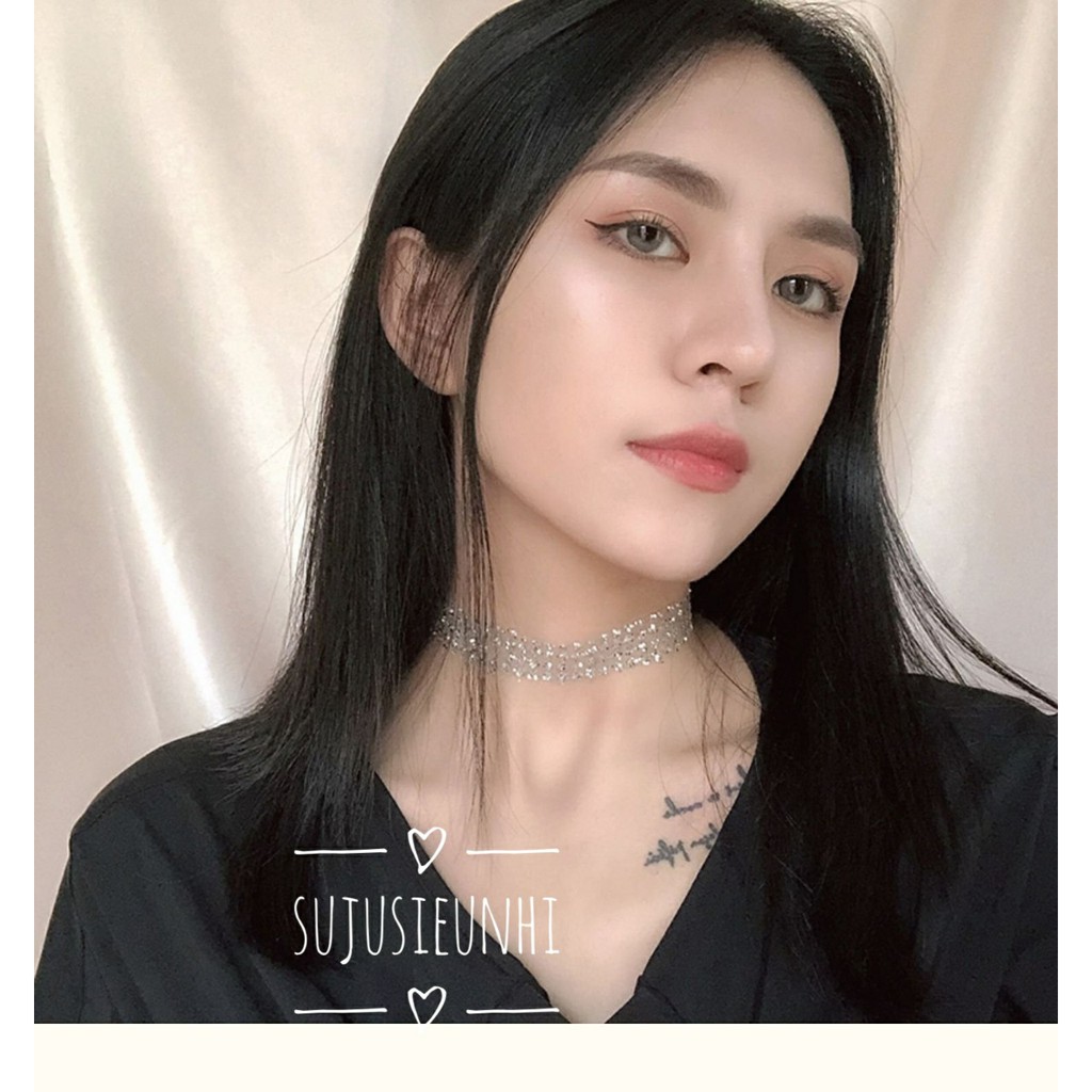 Vòng cổ choker lấp lánh kim tuyến hai màu