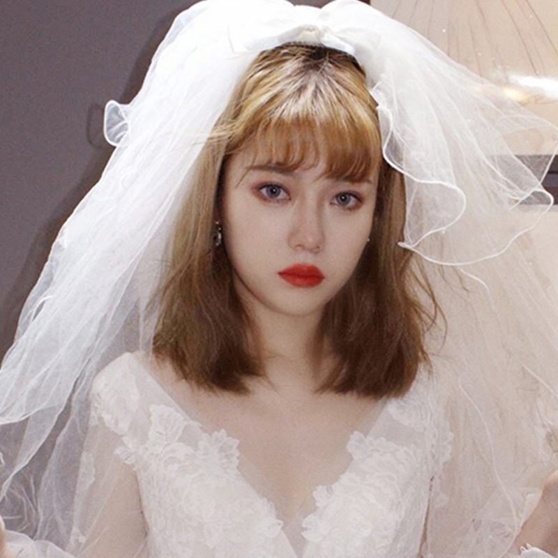 Mạng Che Mặt Nhiều Lớp Đính Hạt Dùng Trang Trí Đám Cưới