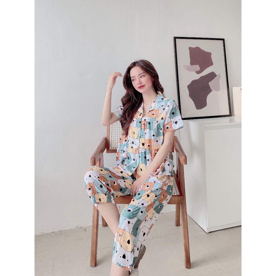 Đồ bộ pyjama lửng tầng vải tole F21