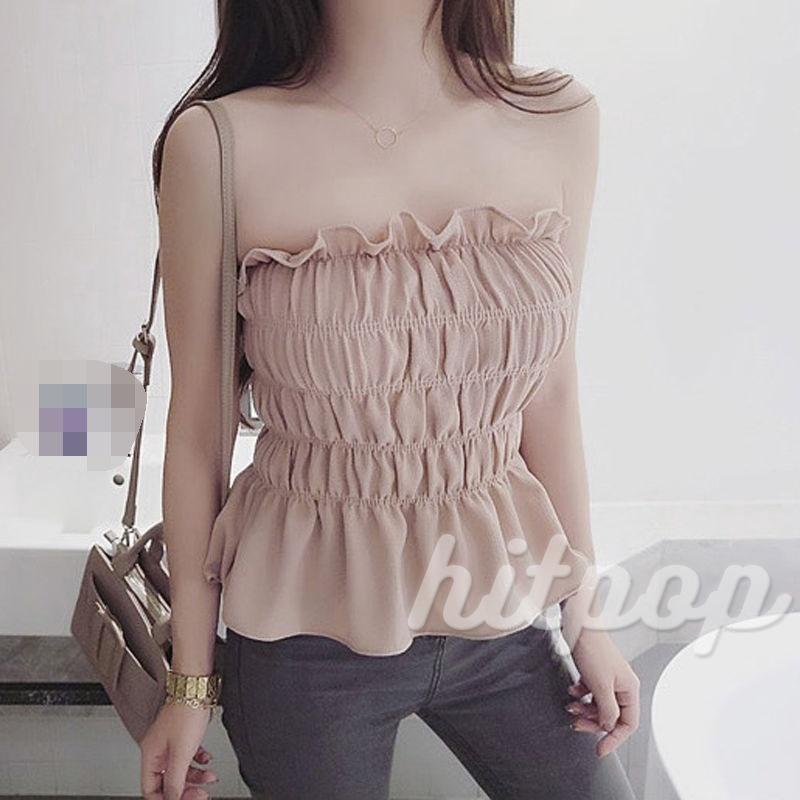 Áo croptop trễ vai bó sát thời trang nữ tính