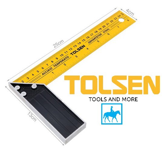 TOLSEN Thước Ke Thước Đo Góc Vuông 250mm 10inch 35080