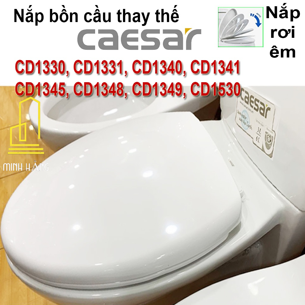 Nắp bồn cầu CAESAR  đóng rơi êm thay cho bồn cầu CAESAR CD1330, CD1331, CD1340, CD1341, CD1345, CD1348, CD1349, C