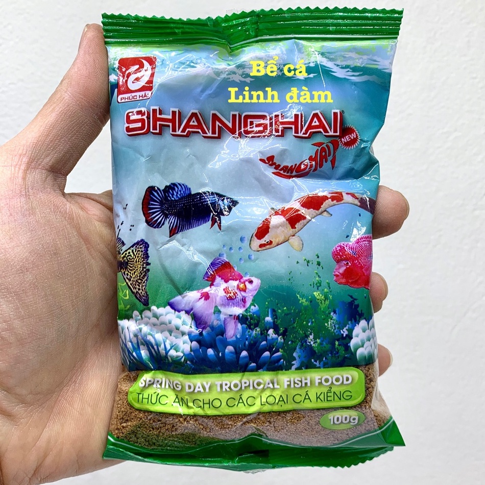 Cám Sanghai cho cá cảnh - thức ăn cá bổ dưỡng và nhanh lớn túi 100gr