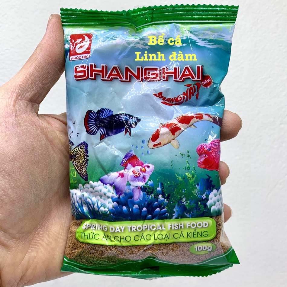 Cám Shanghai cho cá cảnh - thức ăn cá bổ dưỡng và nhanh lớn túi 100gr