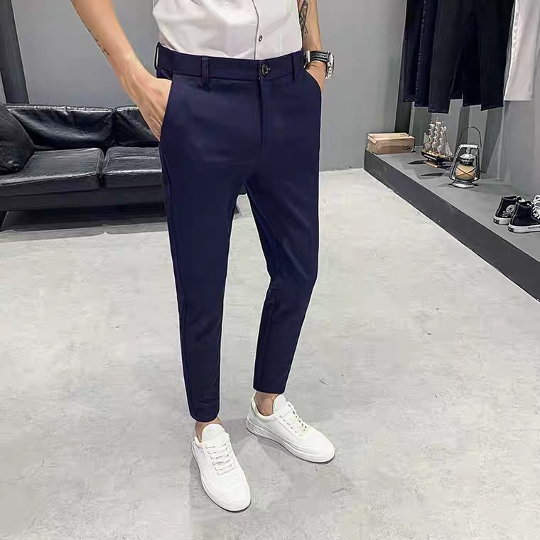 Quần Âu Nam MÀU XANH THAN Đẹp Kiểu Dáng Ôm Body Hàn Quốc Vải Mịn Co Dãn Chống Nhăn Không Bai Màu