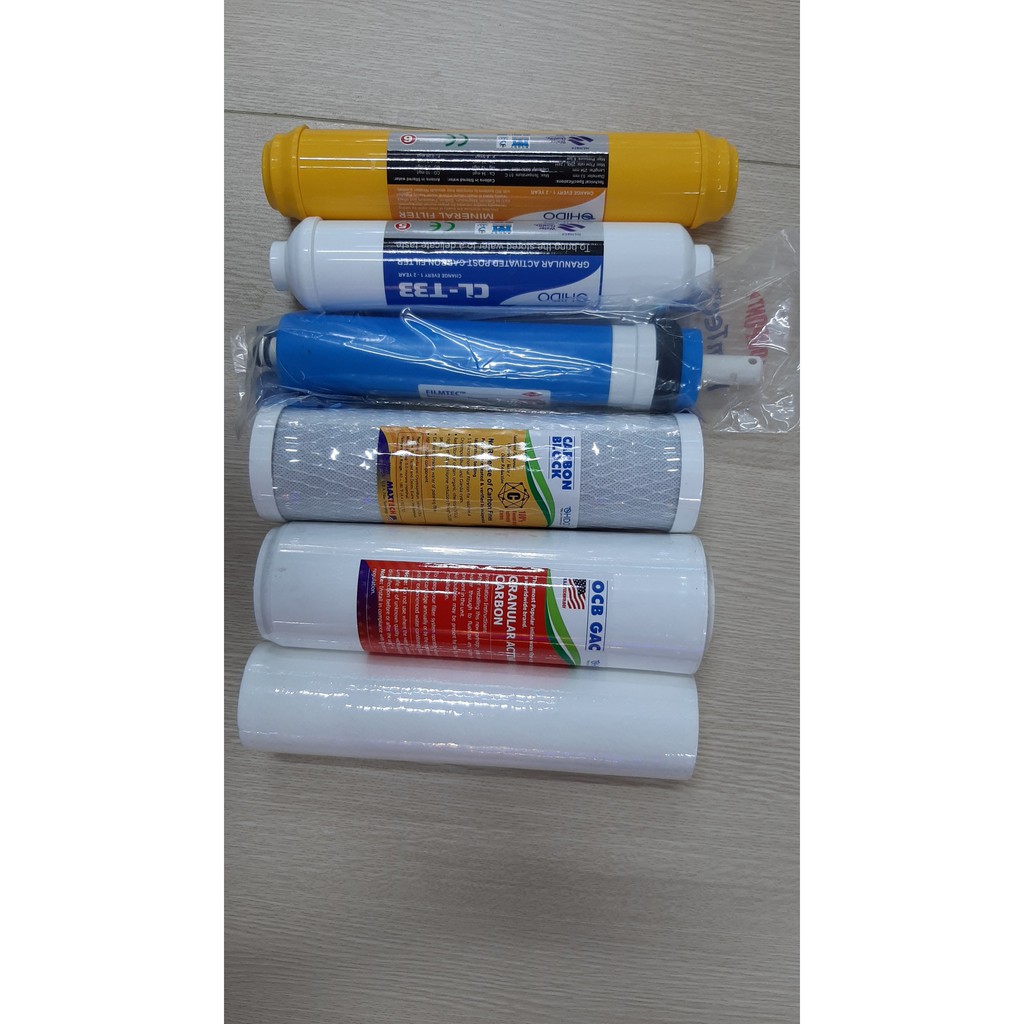 Bộ 6 lõi lọc máy ro ohido - dùng cho tất cả các loại máy lọc nước R.O