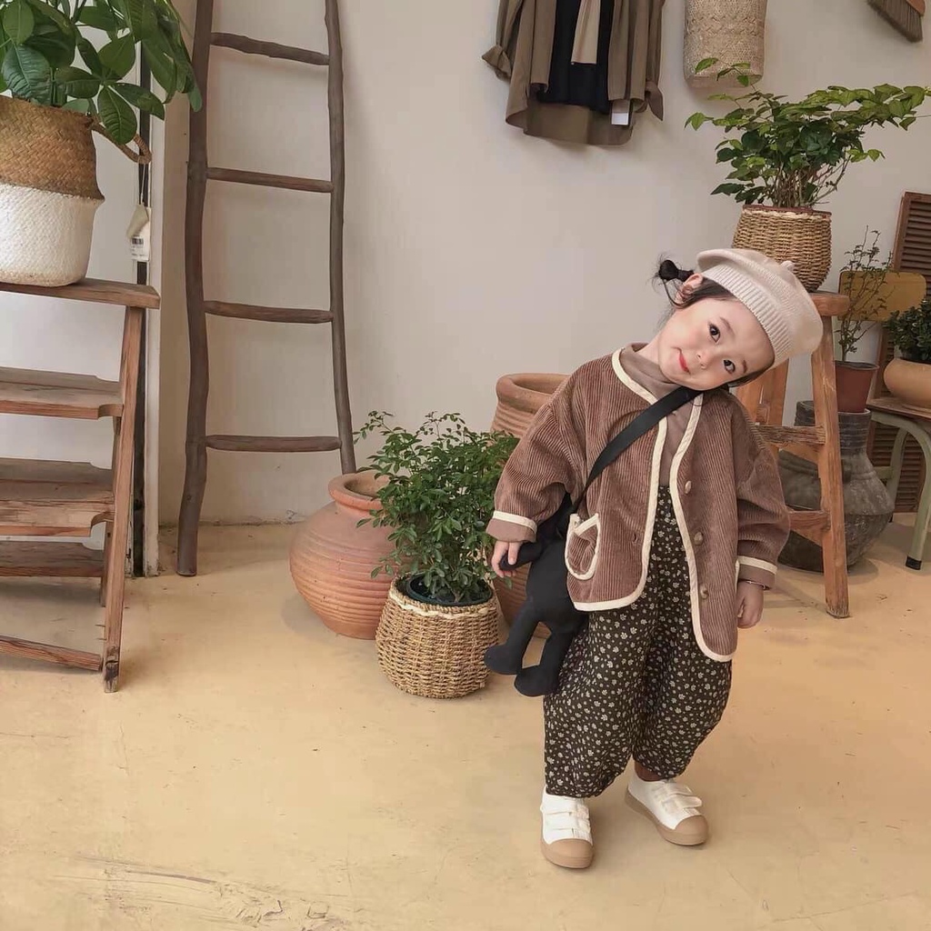 Áo khoác nhung cho bé trai bé gái theo phong cách Hàn - Hàng thiết kế