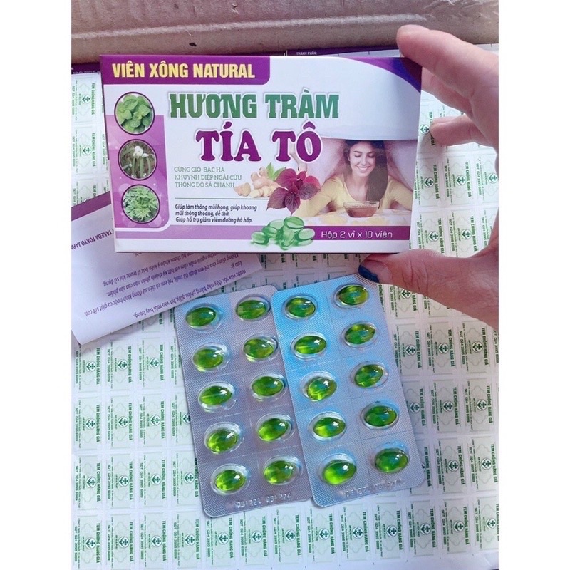 Viên Xông Thảo Mộc Natural Hương Tràm Tía Tô Tốt Cho Sưc Khoẻ