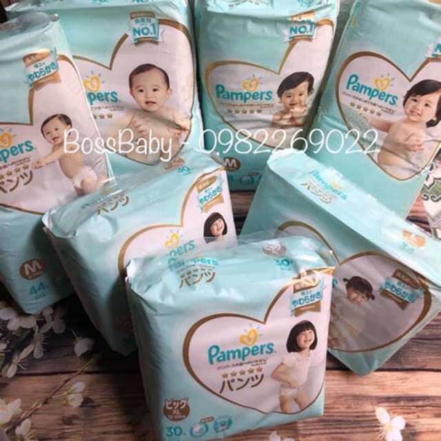 Tã quần Pampers nội địa Nhật Bản : M44, L34, XL30