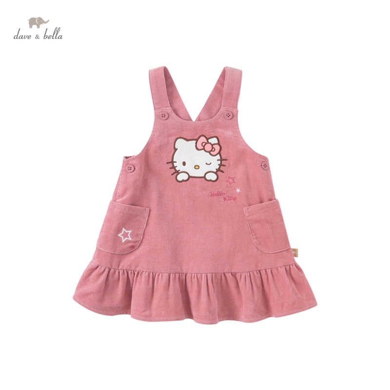 Váy yếm hồng hình hello kitty cho bé gái_Dave&amp;Bella_DBM19595