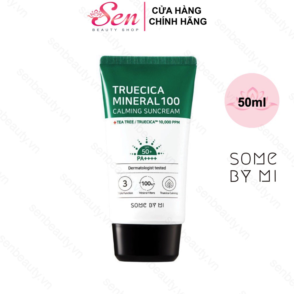 Kem Chống Nắng Some By Mi Cho Da Nhạy Cảm Giúp Dưỡng Da Làm Trắng Truecica Mineral 100 Calming Suncream 50PA++ 50ml