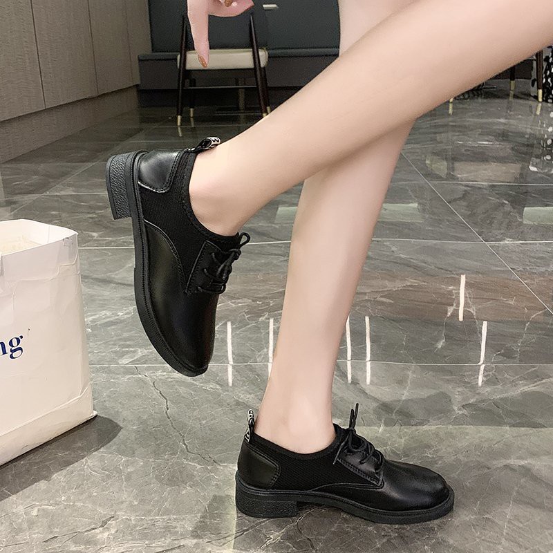 1G06 Giày Oxford nữ giày da lì phối vải thun 812 | BigBuy360 - bigbuy360.vn