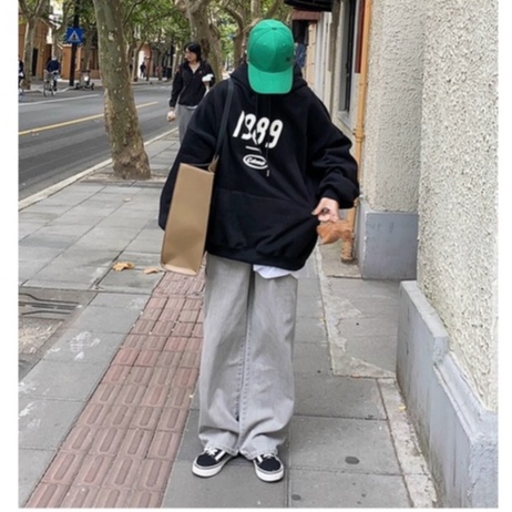 Áo hoodie nam nữ chất nỉ cotton form rộng in 1989 mũ to 2 lớp, áo hoodie nỉ bông màu đen ulzzang tay bo phong cách Hàn