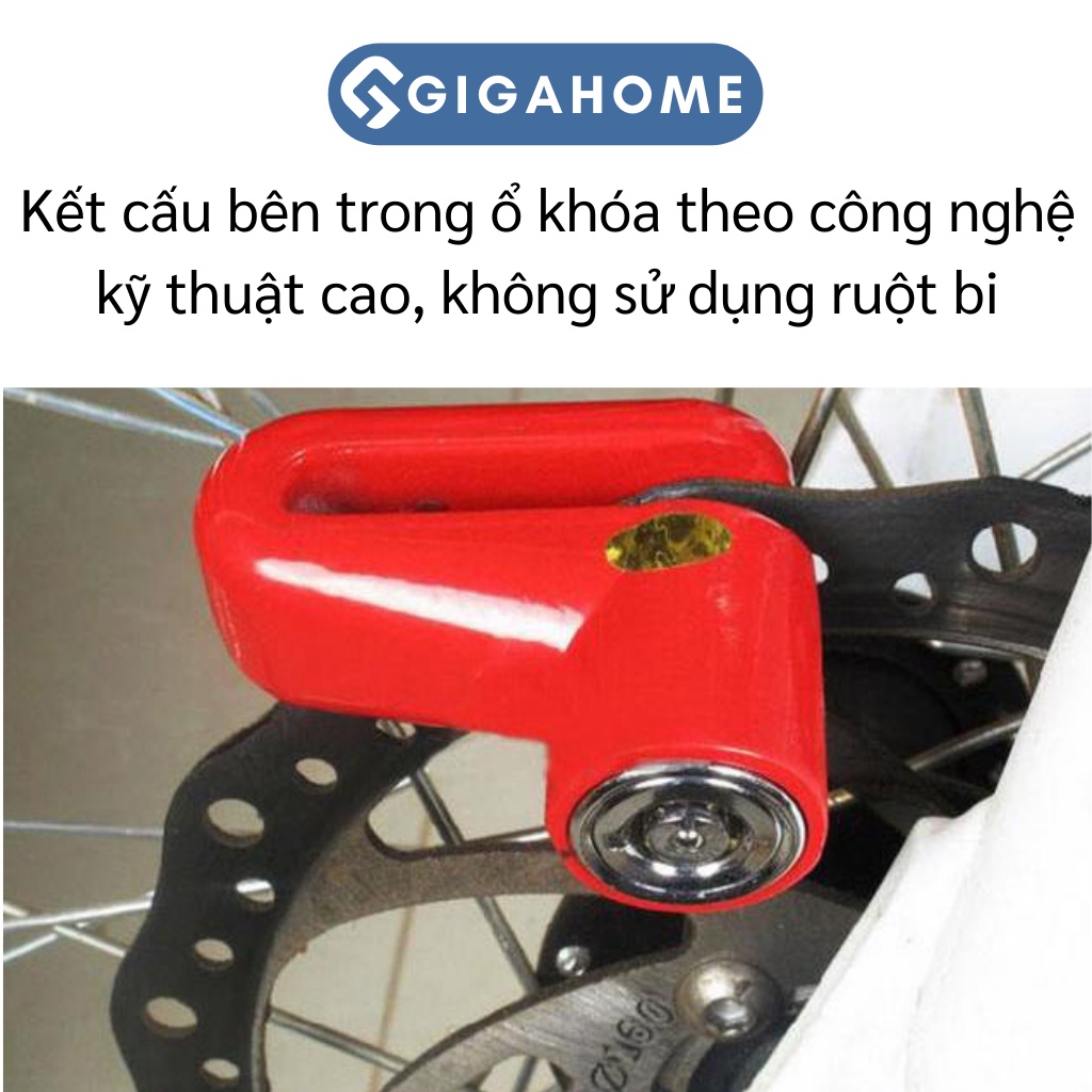 Ổ Khóa Đĩa, Phanh Xe Máy, Xe Đạp GIGAHOME Chống Trộm, Chịu Lực Cao 4686