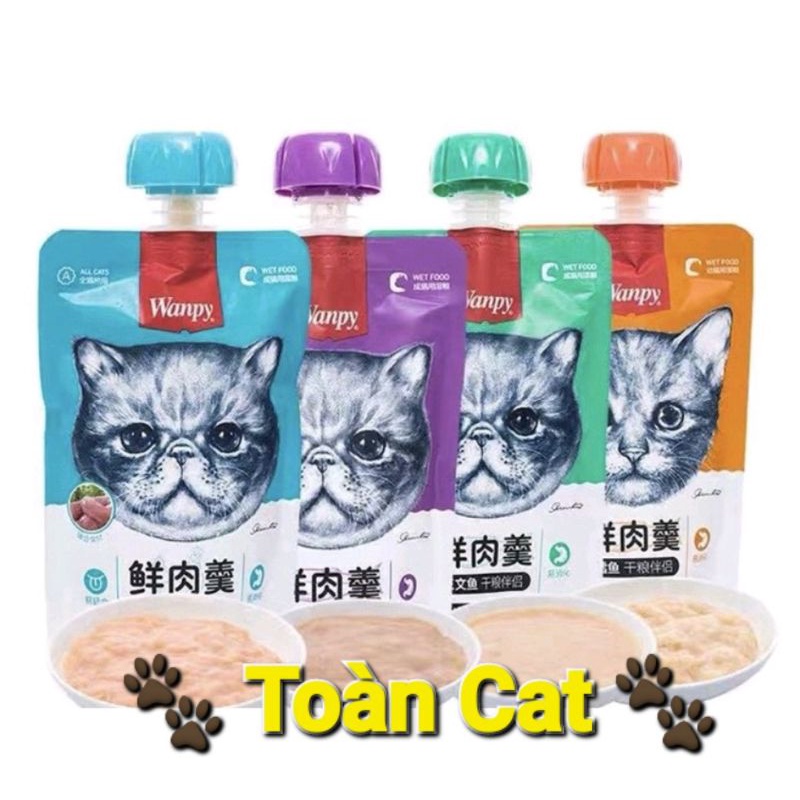 Súp thưởng wanpy nắp vặn cho mèo gói 90g- Wanpy nắp vặn