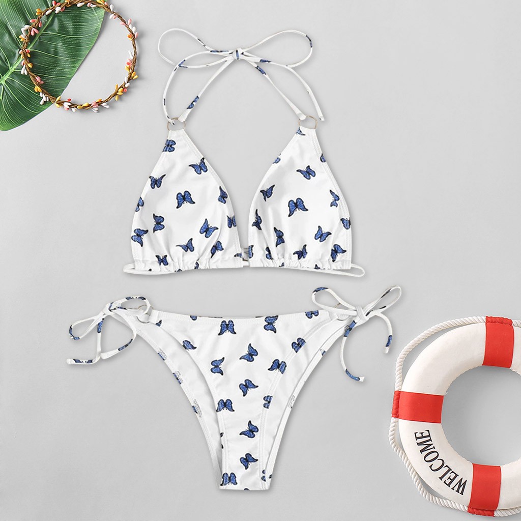 Bộ Đồ Bơi Đi Biển Hai Món Eo Cao In Hoạ Tiết Cánh Bướm Gợi Cảm Cho Phụ Nữ | BigBuy360 - bigbuy360.vn