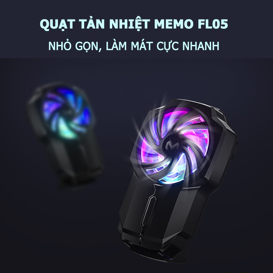 MỚI 2021 | Quạt tản nhiệt Memo FL05, thiết kế nhỏ gọn làm mát nhanh, đèn led RGB cực ngầu